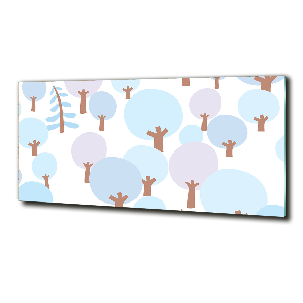 Impresión en cristal con acabado brillante horizontal Árboles coloridos