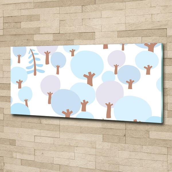 Impresión en cristal con acabado brillante horizontal Árboles coloridos