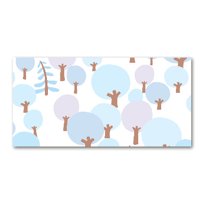 Impresión en cristal con acabado brillante horizontal Árboles coloridos