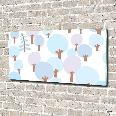 Impresión en cristal con acabado brillante horizontal Árboles coloridos