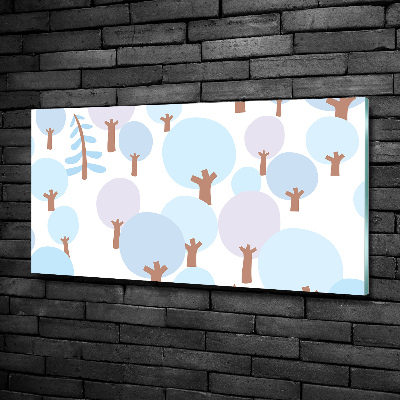 Impresión en cristal con acabado brillante horizontal Árboles coloridos