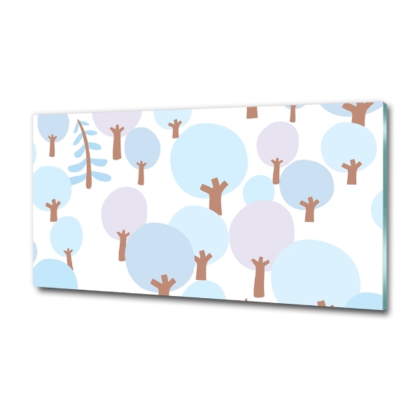 Impresión en cristal con acabado brillante horizontal Árboles coloridos