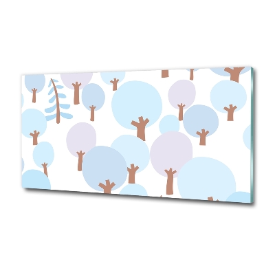 Impresión en cristal con acabado brillante horizontal Árboles coloridos