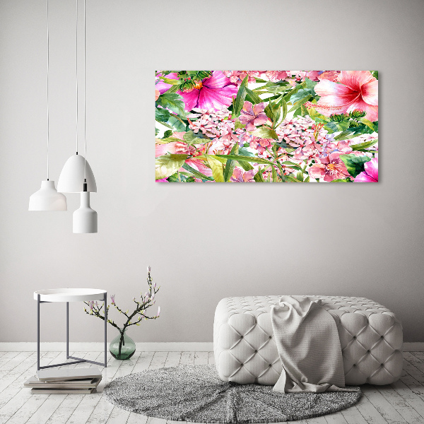 Foto en cristal de alta calidad con impresión uv horizontal Patrón floral