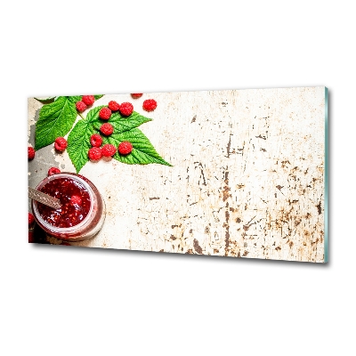 Cuadro de cristal templado moderno horizontal Mermelada de frambuesa