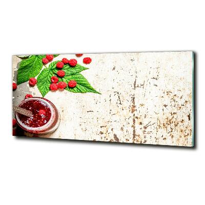 Cuadro de cristal templado moderno horizontal Mermelada de frambuesa