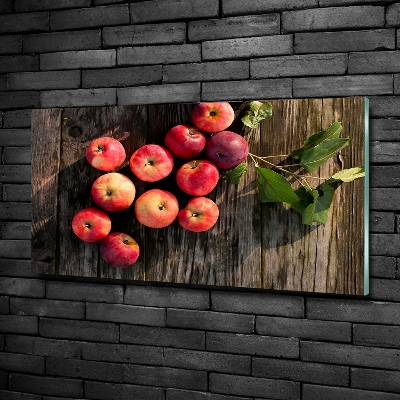 Foto en cristal de alta calidad con impresión uv horizontal Manzanas en la mesa