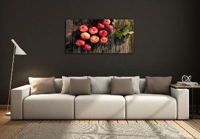 Foto en cristal de alta calidad con impresión uv horizontal Manzanas en la mesa