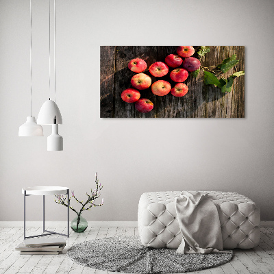 Foto en cristal de alta calidad con impresión uv horizontal Manzanas en la mesa