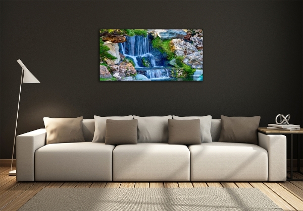 Foto en cristal de alta calidad con impresión uv horizontal Cascada