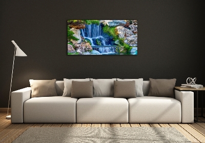 Foto en cristal de alta calidad con impresión uv horizontal Cascada
