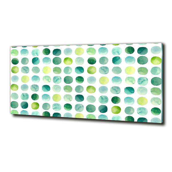 Impresión en cristal con acabado brillante horizontal Puntos verdes