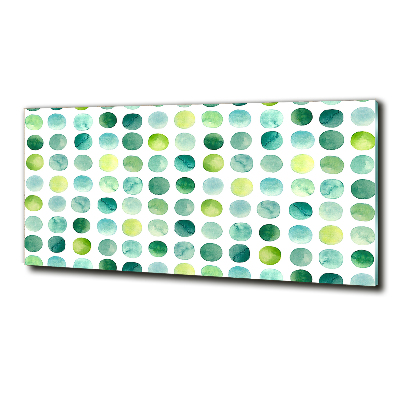 Impresión en cristal con acabado brillante horizontal Puntos verdes