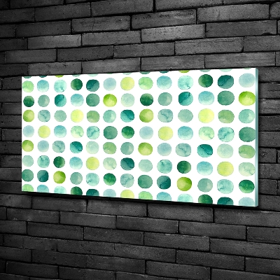 Impresión en cristal con acabado brillante horizontal Puntos verdes