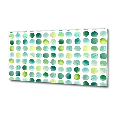 Impresión en cristal con acabado brillante horizontal Puntos verdes