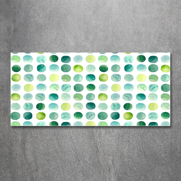 Impresión en cristal con acabado brillante horizontal Puntos verdes