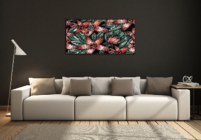 Impresión en cristal con acabado brillante horizontal Patrón floral