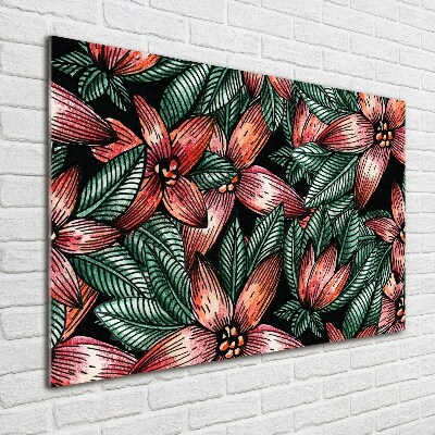 Impresión en cristal con acabado brillante horizontal Patrón floral