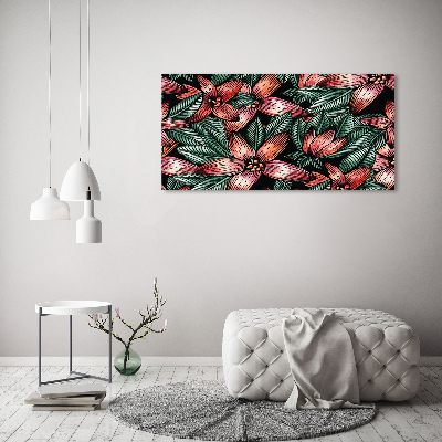 Impresión en cristal con acabado brillante horizontal Patrón floral