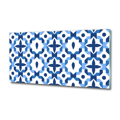 Cuadro decorativo de vidrio para salón horizontal Fondo geométrico