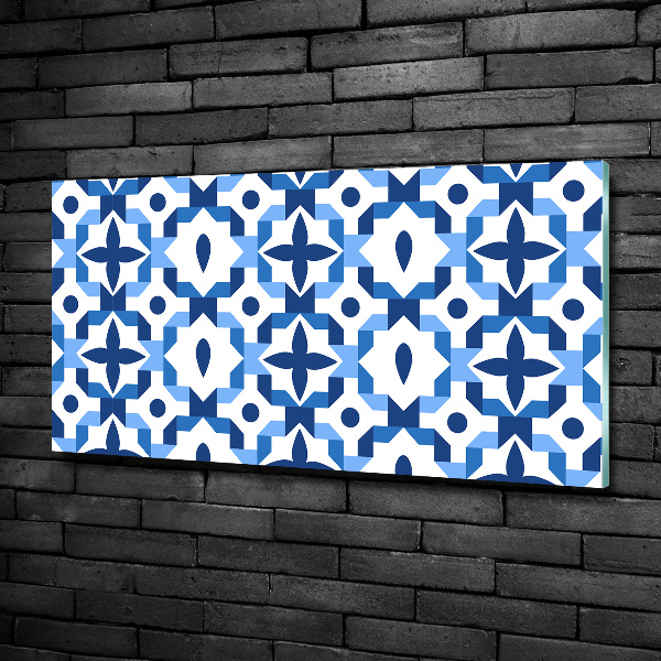 Cuadro decorativo de vidrio para salón horizontal Fondo geométrico