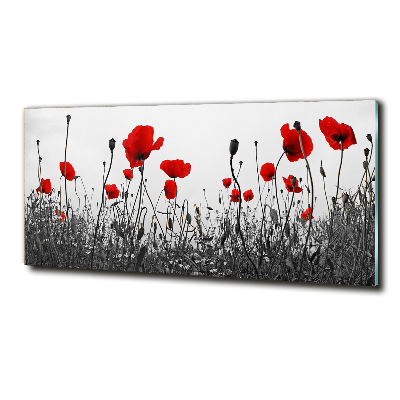 Impresión en cristal con acabado brillante horizontal Amapolas