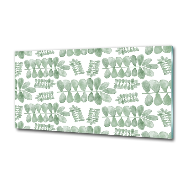 Impresión en cristal con acabado brillante horizontal hojas verdes
