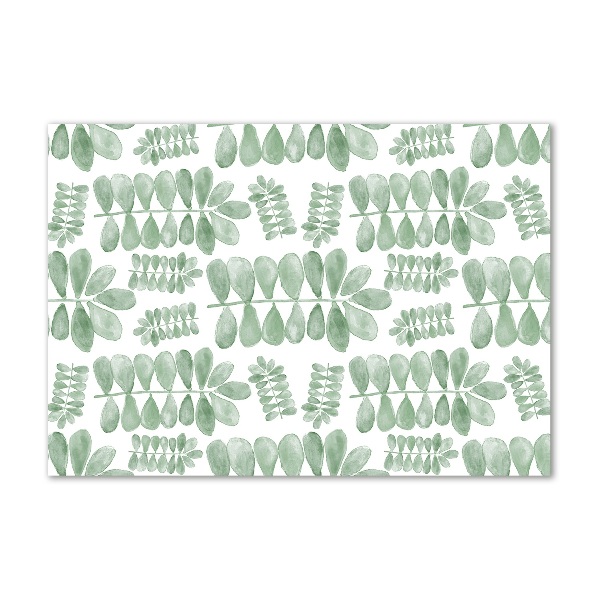 Impresión en cristal con acabado brillante horizontal hojas verdes