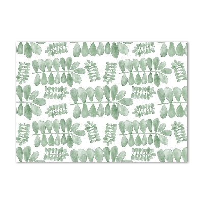 Impresión en cristal con acabado brillante horizontal hojas verdes