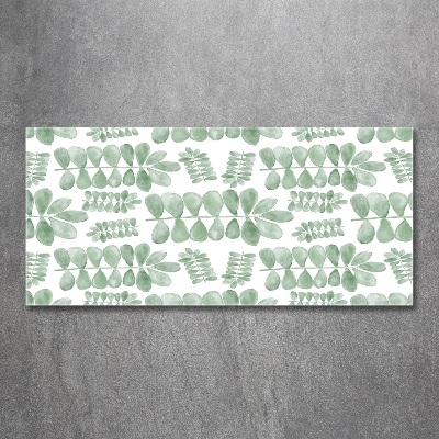 Impresión en cristal con acabado brillante horizontal hojas verdes