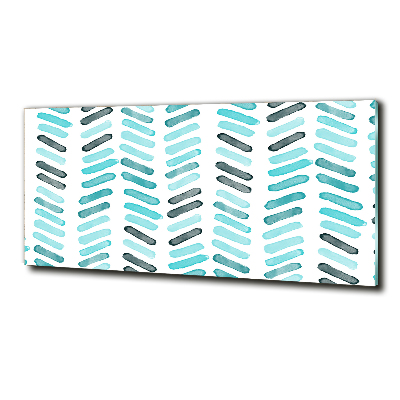 Cuadro decorativo de vidrio para salón horizontal Espiga azul