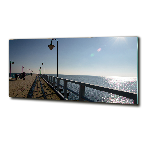 Foto en cristal de alta calidad con impresión uv horizontal Muelle en Gdynia