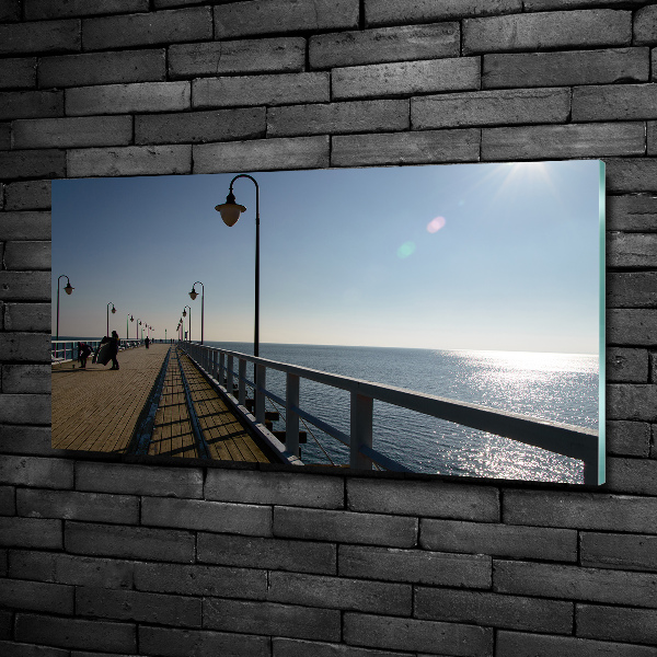 Foto en cristal de alta calidad con impresión uv horizontal Muelle en Gdynia