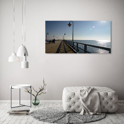 Foto en cristal de alta calidad con impresión uv horizontal Muelle en Gdynia