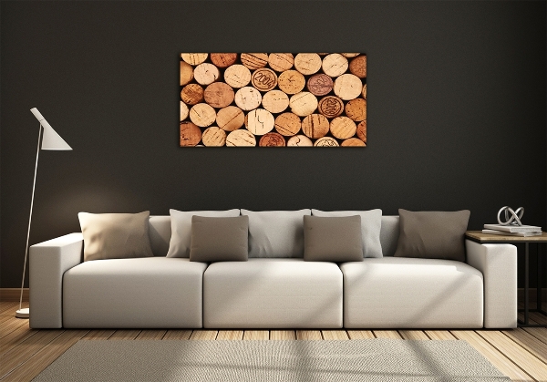 Foto en cristal de alta calidad con impresión uv horizontal corchos de vino