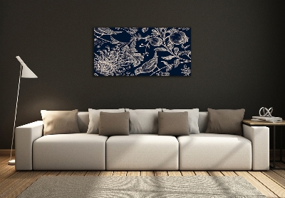 Foto en cristal de alta calidad con impresión uv horizontal Flores y pájaros