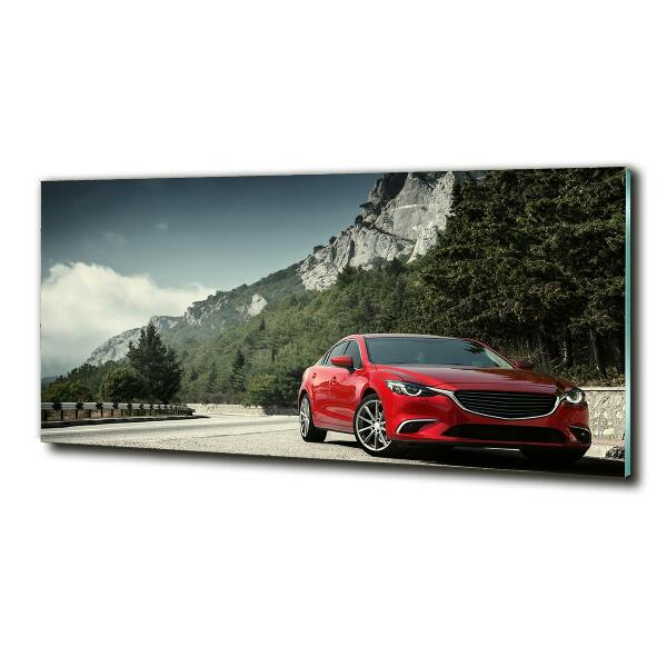 Impresión en cristal con acabado brillante horizontal Coche en las montañas