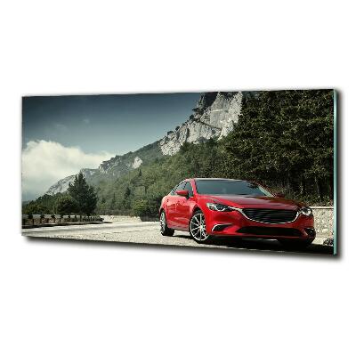 Impresión en cristal con acabado brillante horizontal Coche en las montañas