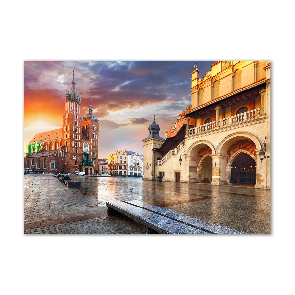 Foto en cristal de alta calidad con impresión uv horizontal Cracovia, Polonia