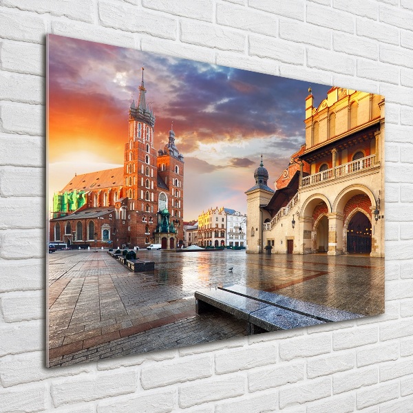Foto en cristal de alta calidad con impresión uv horizontal Cracovia, Polonia