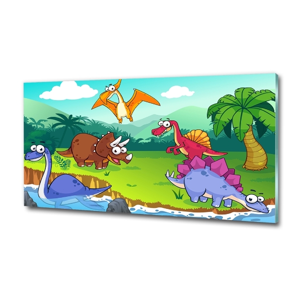 Impresión en cristal con acabado brillante horizontal Dinosaurios
