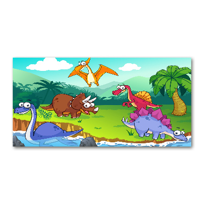 Impresión en cristal con acabado brillante horizontal Dinosaurios