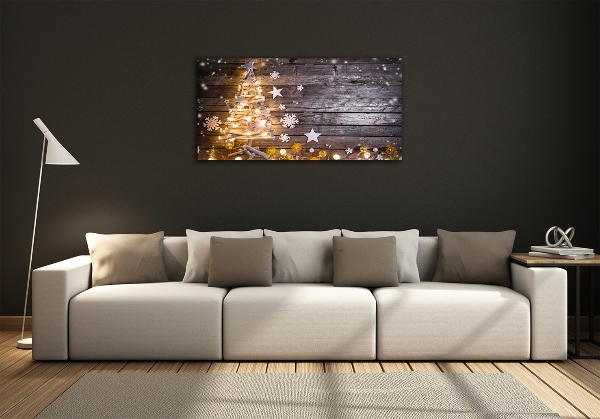 Foto en cristal de alta calidad con impresión uv horizontal Árbol de Navidad iluminado