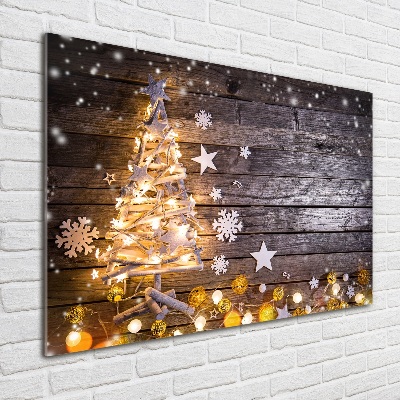 Foto en cristal de alta calidad con impresión uv horizontal Árbol de Navidad iluminado