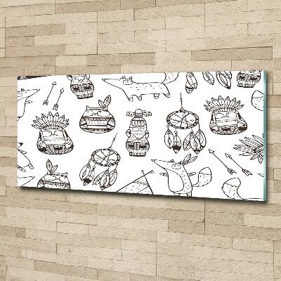 Fotoobraz na ścianę szklany Indiańskie sowy