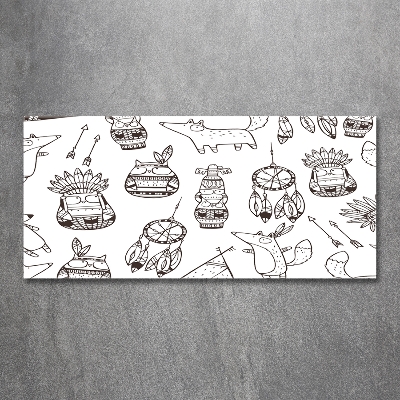 Foto en cristal de alta calidad con impresión uv horizontal búhos indios