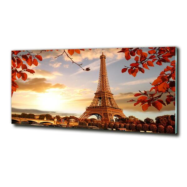 Cuadro decorativo de vidrio para salón horizontal Torre Eiffel de París