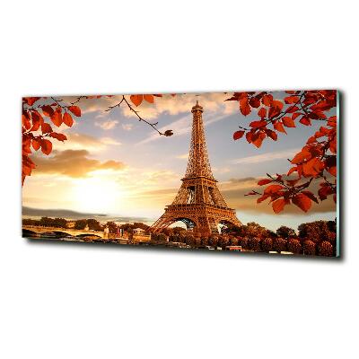 Cuadro decorativo de vidrio para salón horizontal Torre Eiffel de París