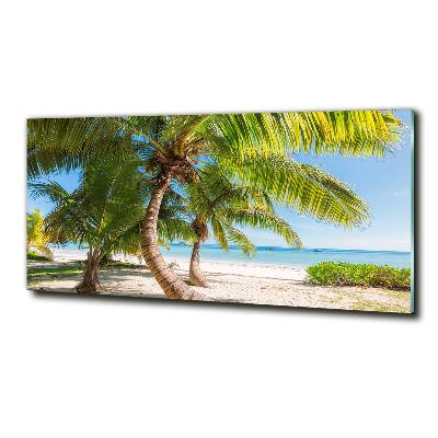 Cuadro de cristal templado moderno horizontal Playa tropical