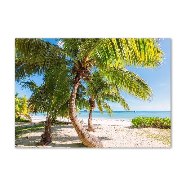 Cuadro de cristal templado moderno horizontal Playa tropical